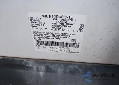 2017 Ford Explorer Xlt from USA, damaged, VIN 1FM5K7DH6HGA42146